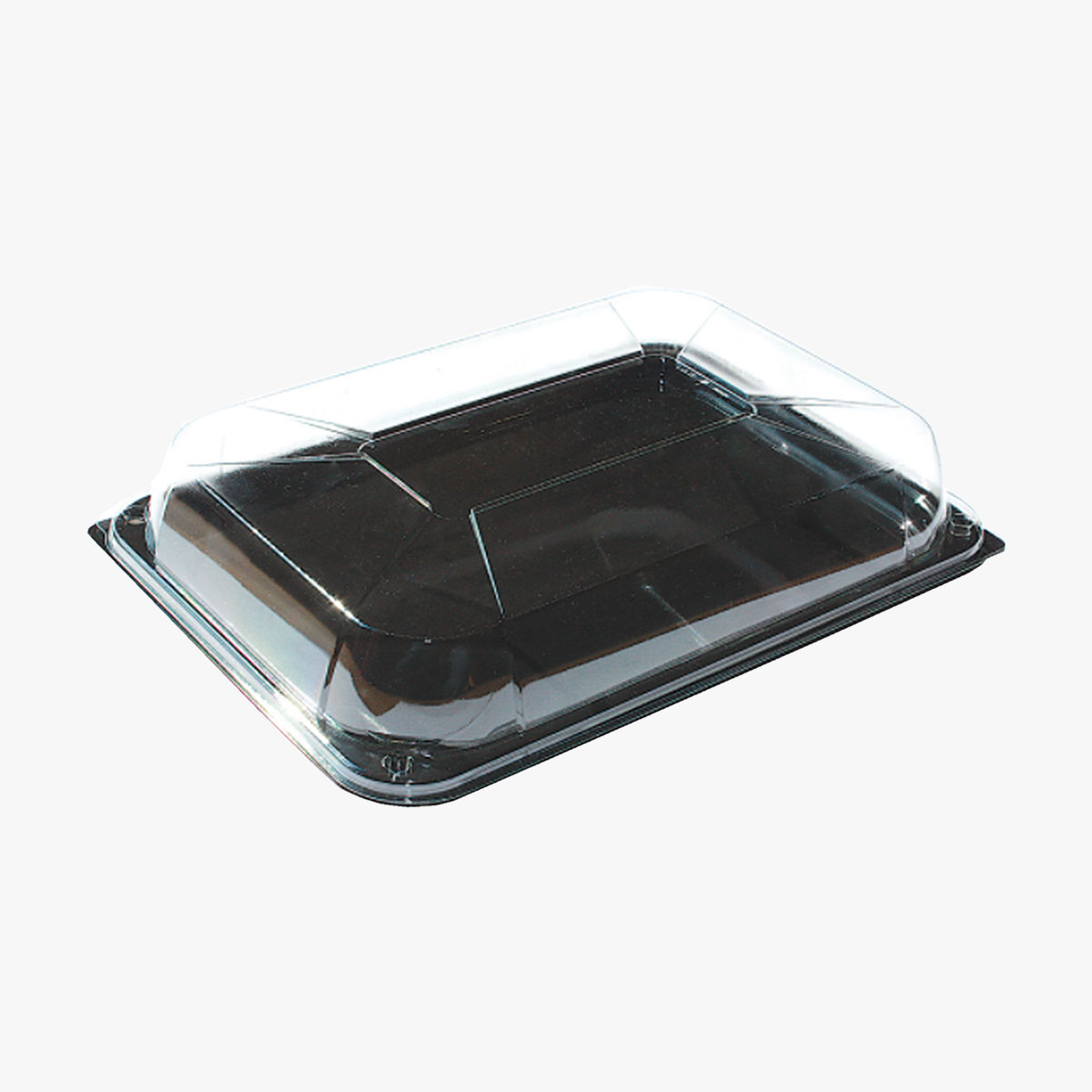 1PH430 - Vassoio Sushi nero con coperchio - GP Carta